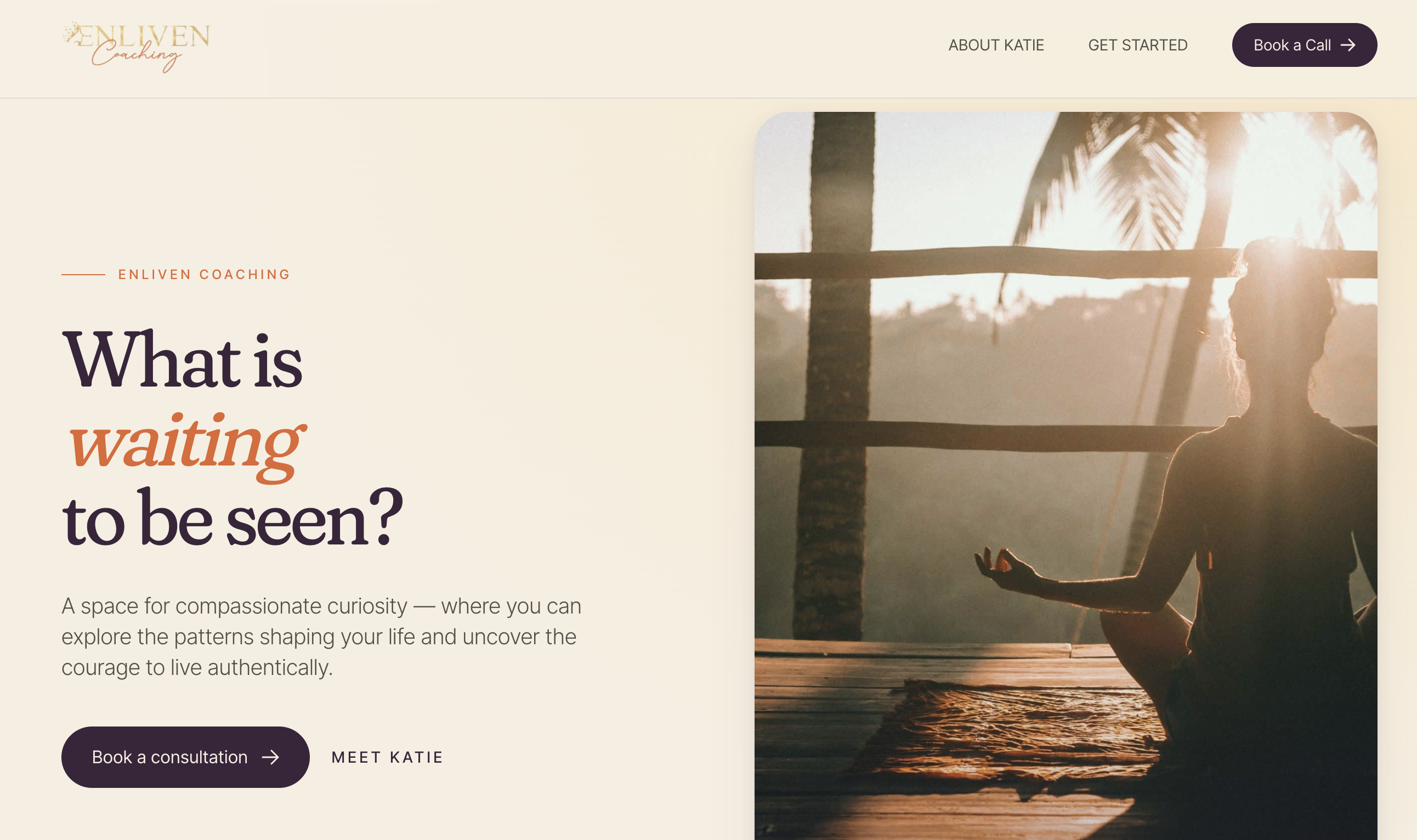 Enliven Coaching website